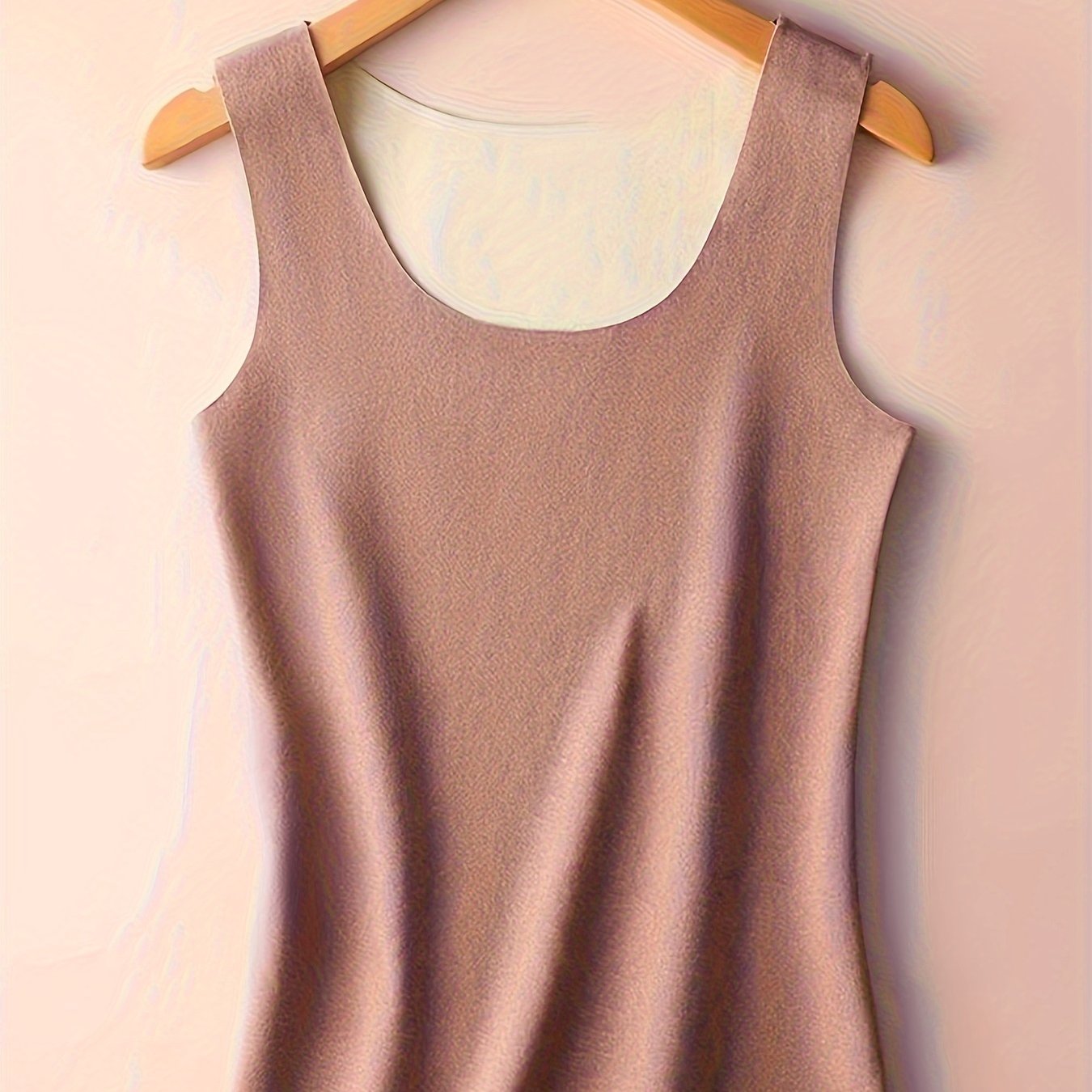 Cozy Seamless Thermal Tank Top for Women - Sleeveless, Crew Neck, Slim Fit Sleepwear Top