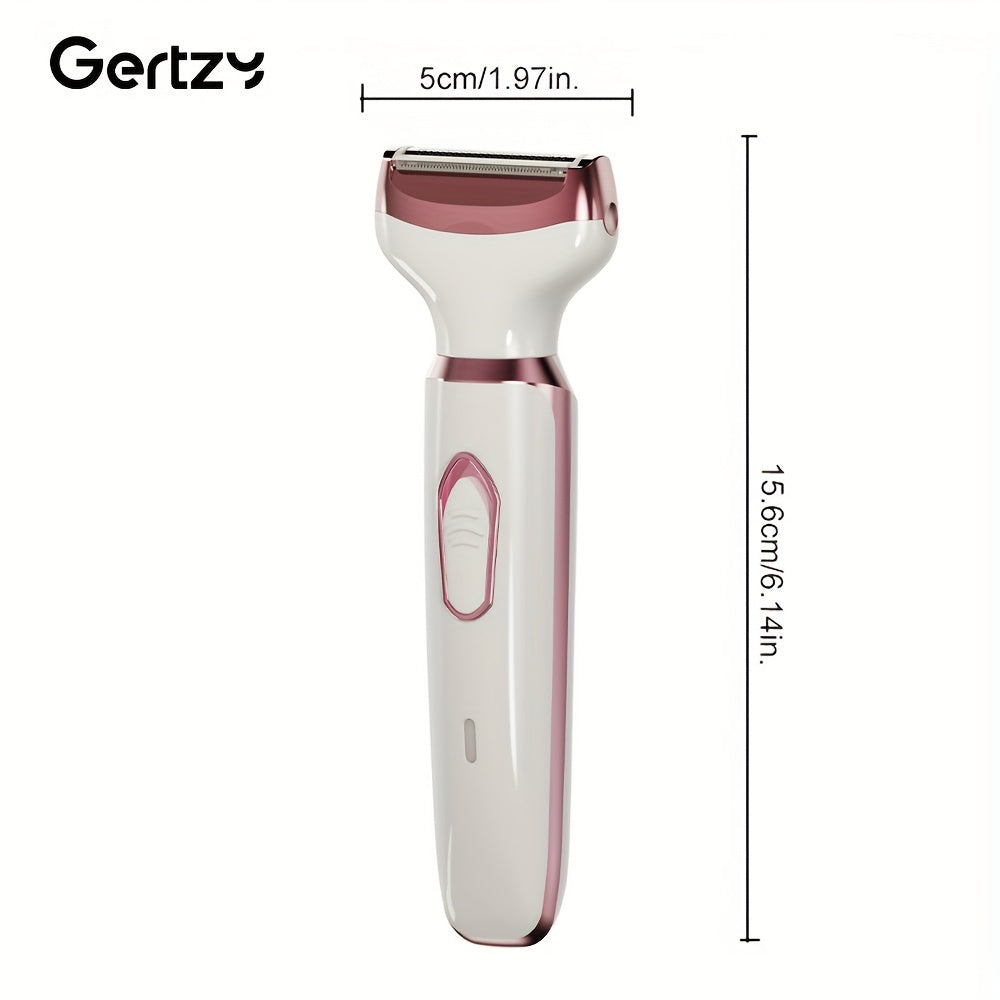 4-in-1 rechargeable electric razor for women, suitable for face, nose, legs, underarms, and bikini area. Can be used wet or dry, pain-free grooming kit that is portable and rechargeable.