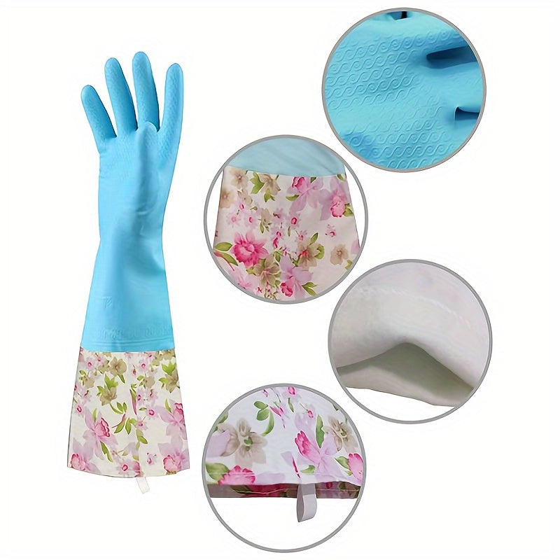 Latex-Free Household Gloves Set of 6, Featuring Soft Lining & Long Cuff for Ultimate Protection - Waterproof PVC Gloves Perfect for Outdoor, Bathroom, Kitchen Use - Medium Size in Blue & Pink