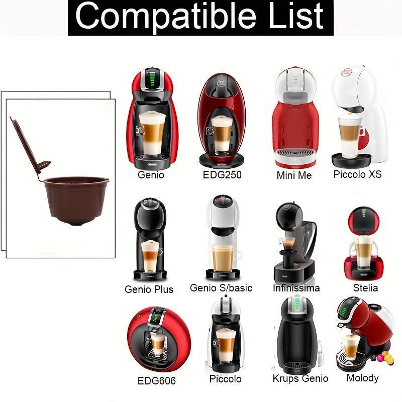 Reusable coffee pods in a pack of 6, available in colorful refillable capsules. Complete with spoons and brushes, these homemade filling capsules can be reused. Perfect for RV trips, outdoor camping, picnics, office use, and travel. A must-have coffee