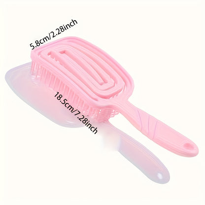 1pc Wide Vent Wet & Dry Detangler Hair Brush with Flexible Bristles and Scalp Massage