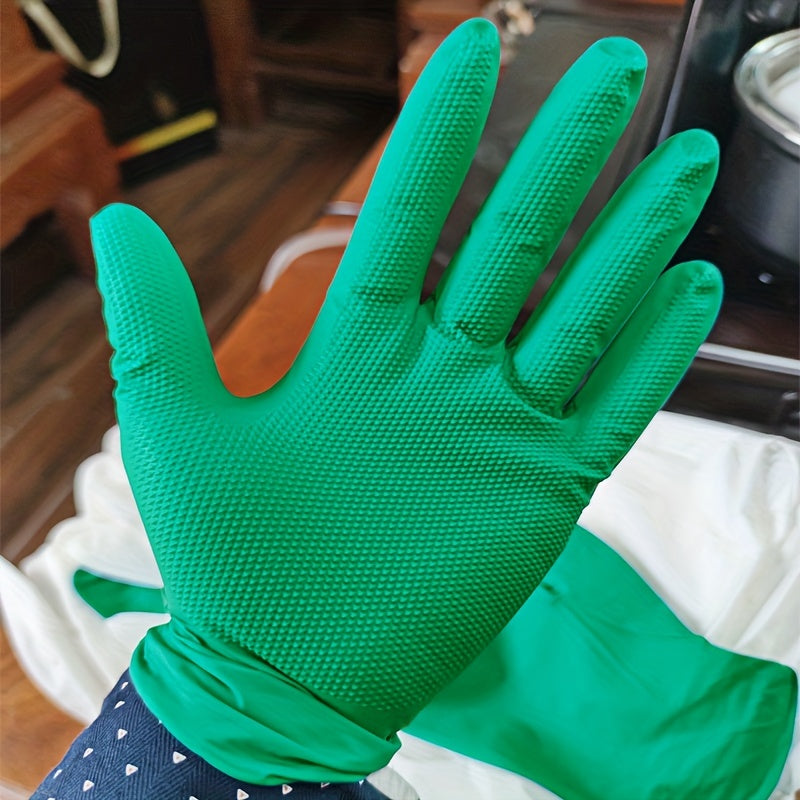 Nitrile Gloves - Available in 10, 20, or 50pcs, these disposable gloves are extra thick, durable, and powder-free. Perfect for housework, dishwashing, hair dyeing, tattoos, car repairs, and more. Waterproof and multipurpose, these gloves are a must-have