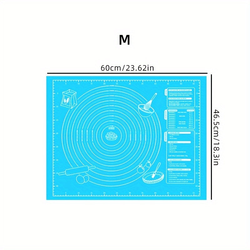 Non-stick Silicone Pastry Mat with Measurements - Perfect for Baking & Kneading, Heat and Slip Resistant, Ideal for Rolling Dough and Making Pie Crusts, 1 Piece.