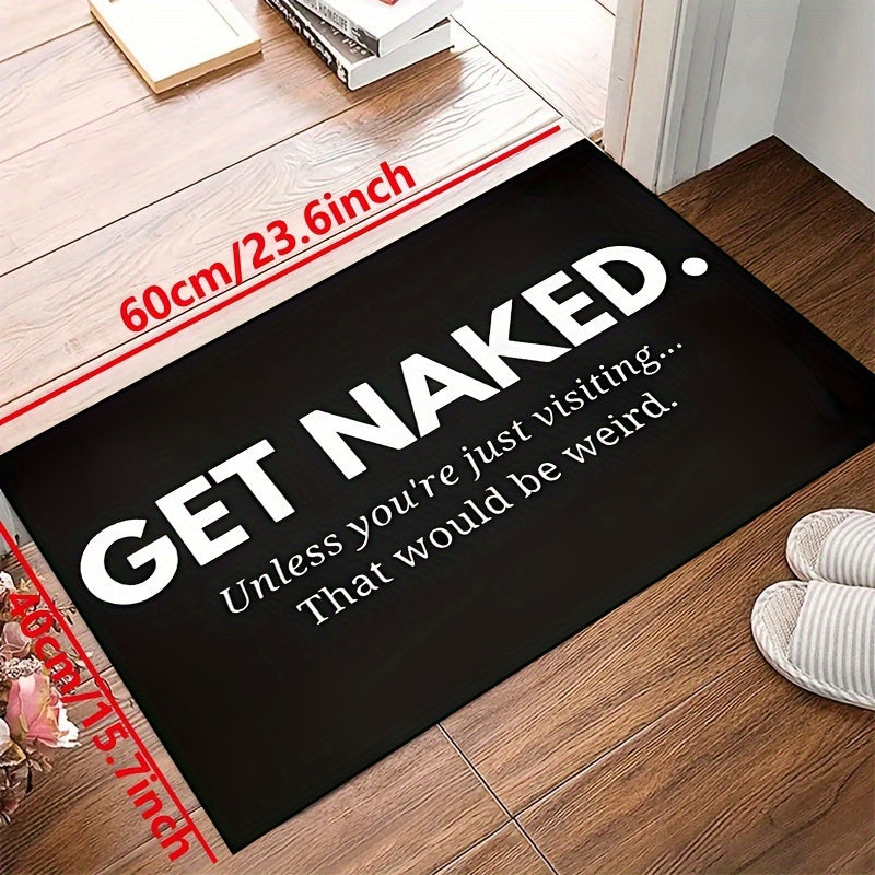 Bold white lettering doormat with the message "Unwind and Relax." This non-slip, machine washable polyester rug is suitable for indoor and outdoor use, making it perfect for entryways, bedrooms, and living room decor. Surprise your loved ones with this