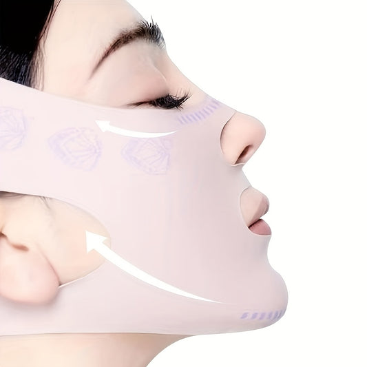 Comfortable facial shaping bandage for chin lift and reduced snoring.