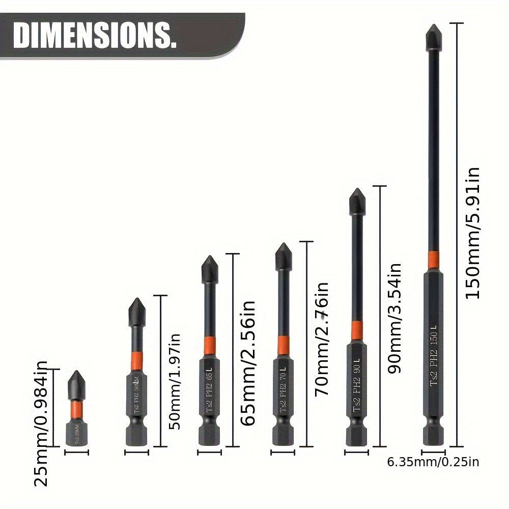 Popular choice: 6pc PH2 magnetic screwdriver set with high impact and hardness.