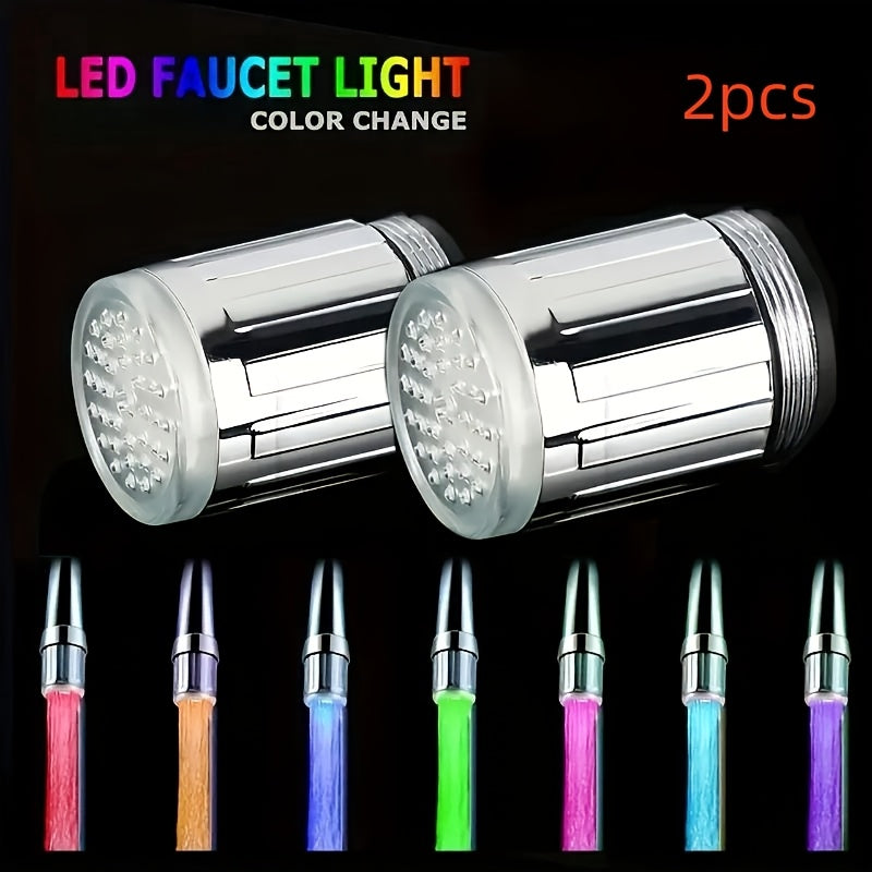 Two LED Faucet Aerators - Save energy with a gentle water flow light. Easily screw onto your faucet, no power required. Made of durable plastic, perfect for kitchen and dining décor.