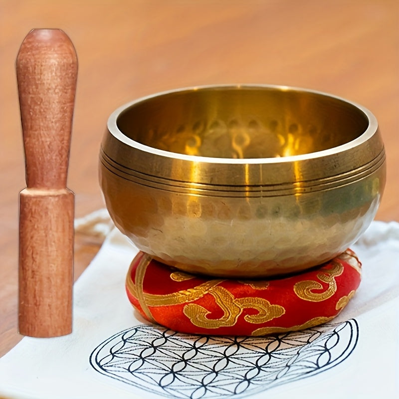 8.0 cm Handcrafted Tibetan Singing Bowl Set for Yoga, Sound Healing, Chakra Balancing, and Mindfulness Practice - Includes Mallet for Easy Playing