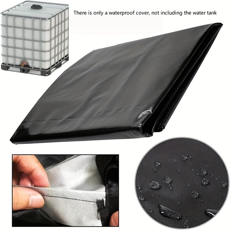 Waterproof UV protective cover with zipper for 1000L container lid made of 210D Oxford material. Perfect for outdoor use.