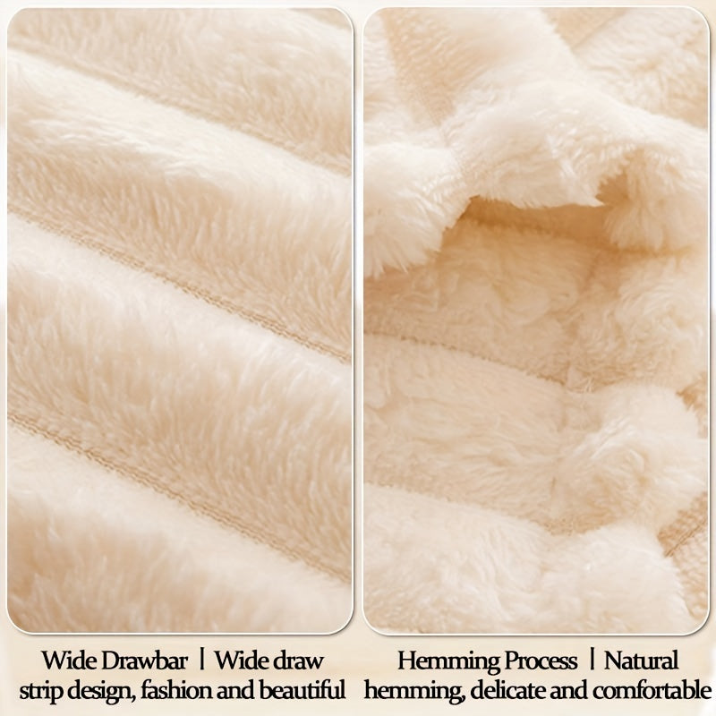 Soft and luxurious faux rabbit fur blanket, made from soft and lightweight 100% polyester fiber. This multi-purpose blanket is machine washable and suitable for all seasons, making it perfect for the bed, sofa, car, interior, office, or travel. An ideal