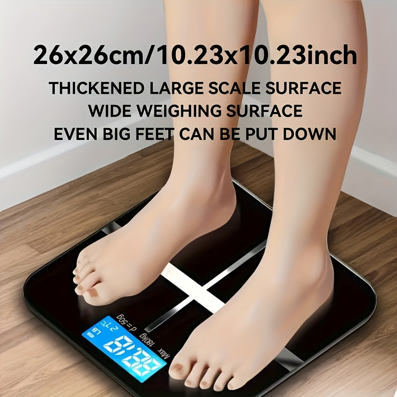 Improved electronic scale with wide platform, high capacity, accurate reading, easy-to-read display, and backlight. Can weigh up to 176.9 KG.