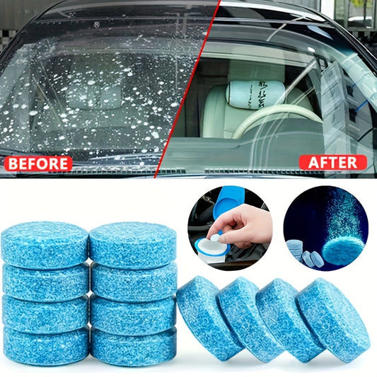 Solid effervescent tablets for car windshield cleaning, suitable for all seasons, available in 100/200/300pcs.