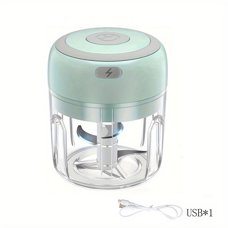 Upgrade your kitchen with this powerful Electric Food Chopper! This Wireless Portable Electric Chopper includes a Mini Electric Garlic Crusher, perfect for all your chopping needs. Also included is a USB Meat Grinder and Masher in 100/250ml sizes.