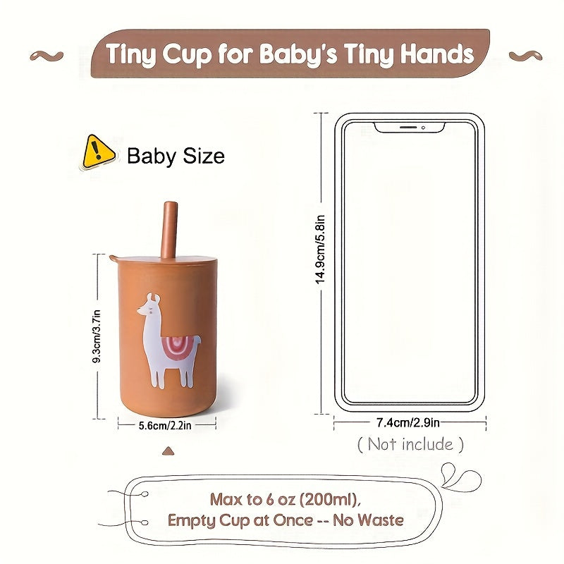 Mini 6oz Water Cup with Straw & Lid for Kids, Portable Unbreakable Training Cup for Toddler's First Water Drinking Experience. Made of Food Grade Silicone, BPA Free, Perfect Easter Gift for Beginners.