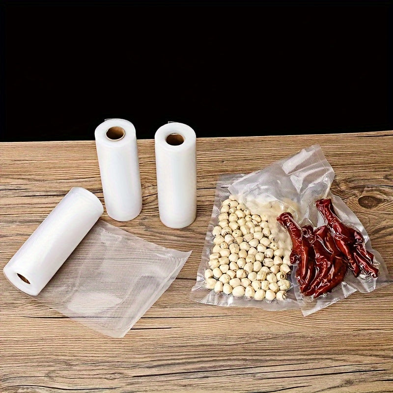 Essential Kitchen Supplies: BPA-Free Vacuum Sealing Bags, Perfect for Storing Meat, Fruits, Grains, and Veggies. Convenient Easy Cut Design for Organized Kitchen Storage.