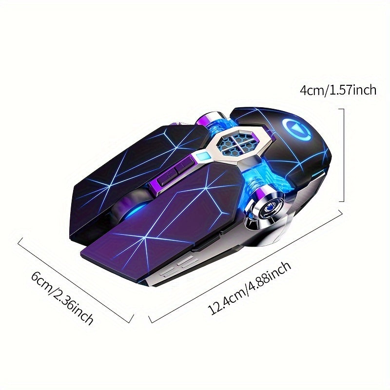 YINDIAO Ambidextrous Wireless Mouse: Star Black with Glitter, Animal Print, USB charging, quiet for office/laptop, Windows 10 compatible, 400mAh Lithium Polymer Battery.