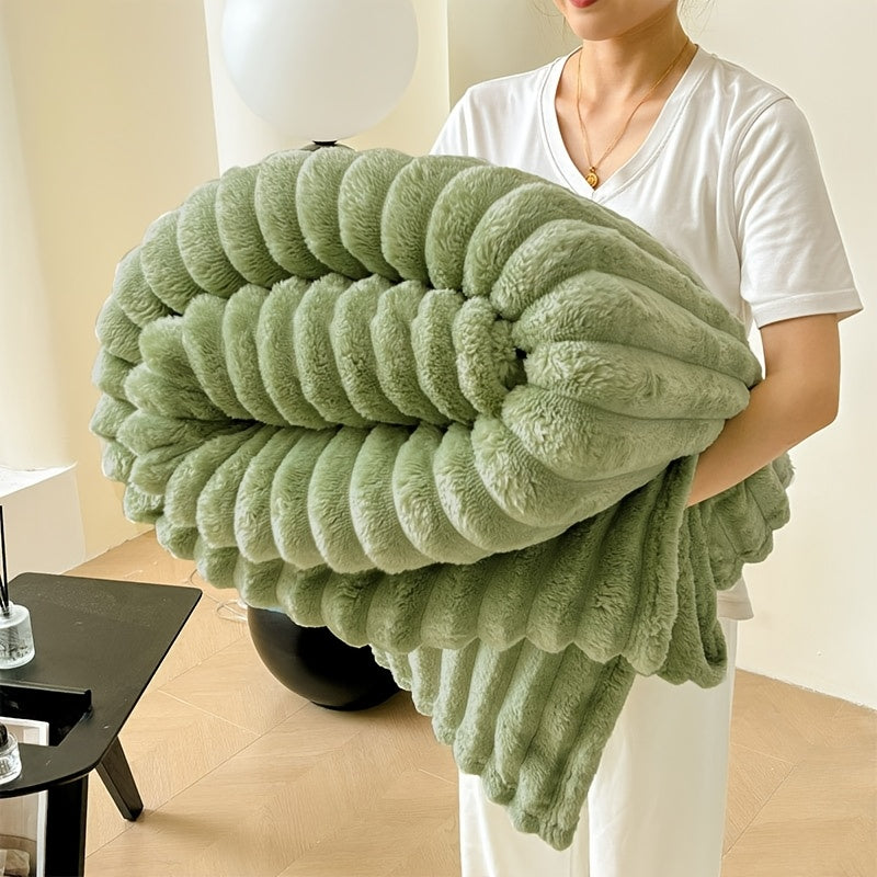 Soft and cozy skin-friendly ribbed blanket for your sofa or bed. This versatile blanket can also be used for your pet. Pillow core not included.