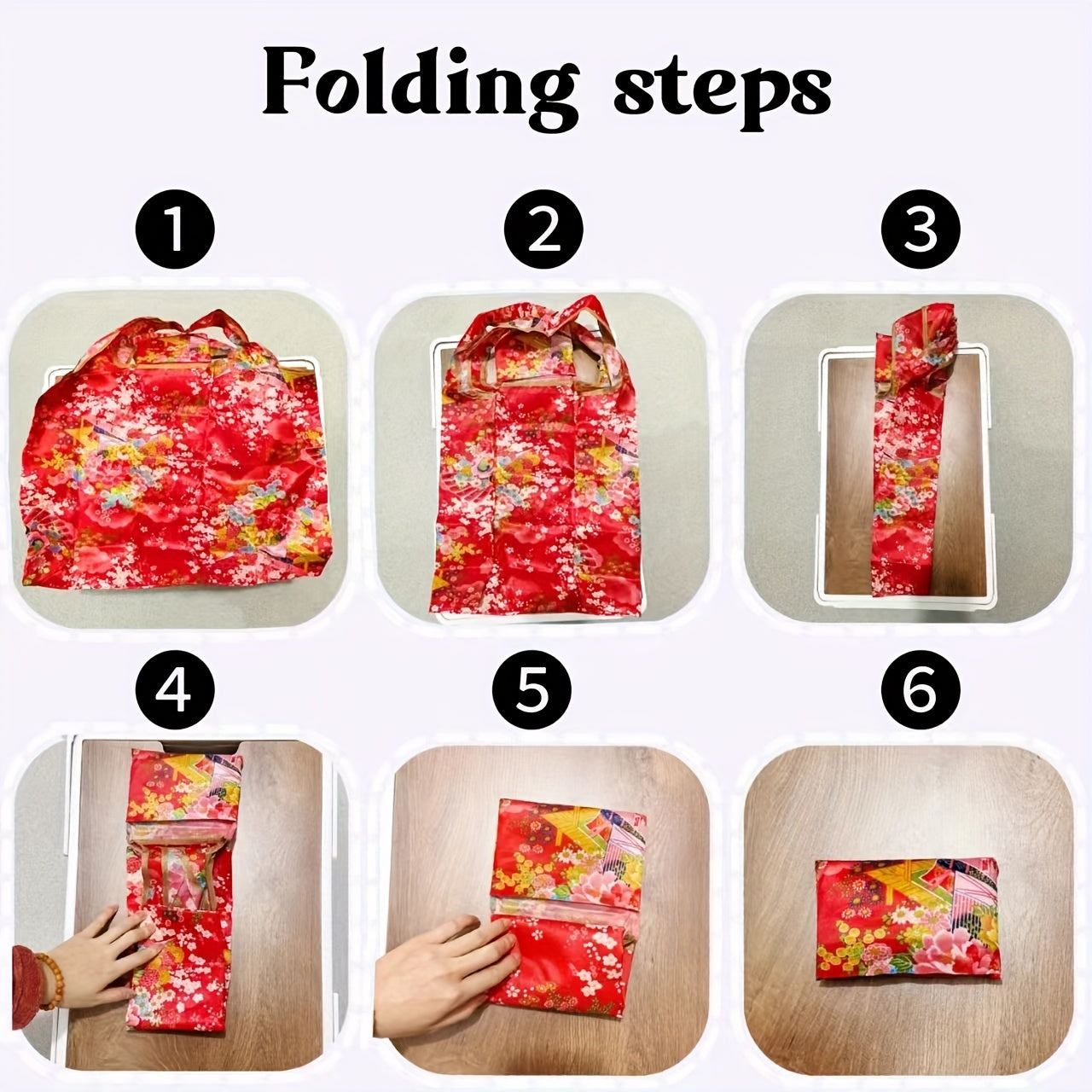 Reusable foldable grocery shopping tote bags featuring an oil painting pattern of flowers. Perfect for travel and conveniently fits in your pocket. Easily machine washable for reuse.