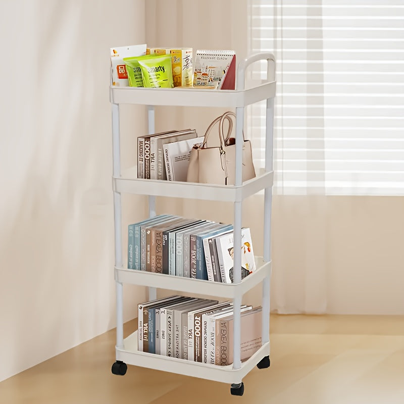 Rolling Storage Cart with Wheels - Ideal for Organizing Kitchen, Bathroom, and Living Room Spaces