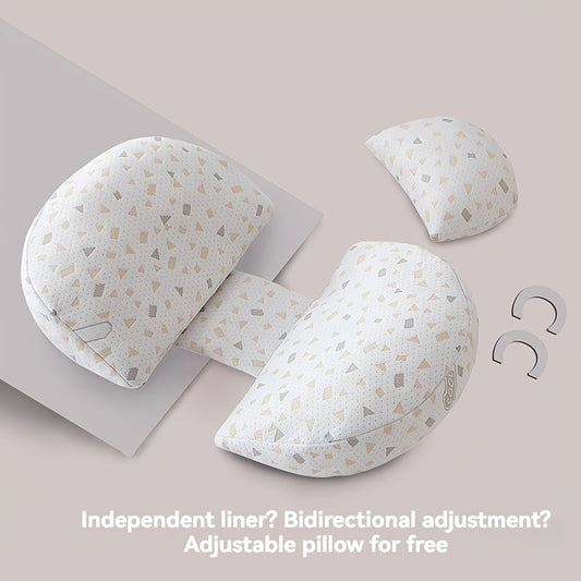 Soft polyester pregnancy pillows come in a convenient 2-pack. These side sleeping pillows are adjustable for multiple positions and come with a detachable cover for easy cleaning. Providing lumbar support for back, hip, and leg relief, they can also be