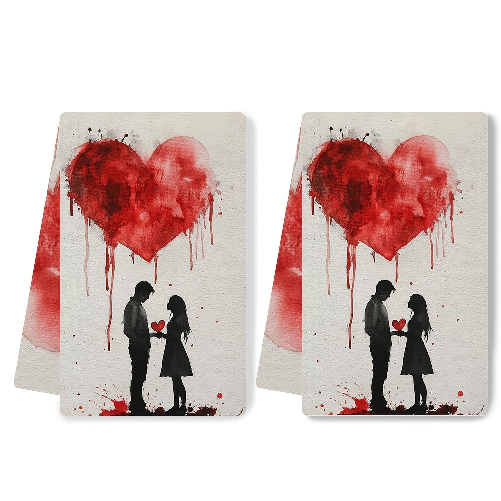 Set of 2 Ultra Soft Kitchen Towels for Valentine's Day, I Hate You Valentine's Day. Highly Absorbent Dish Hand Towels for Holiday Decor. Machine Washable, 16x24 Inch. Code: 2KYSYS1217539