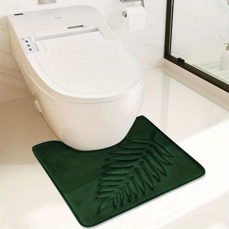 Soft and cozy bath rug with leaf detail, anti-slip and absorbent. Suitable for bathroom, kitchen, laundry, bedroom, and shower.