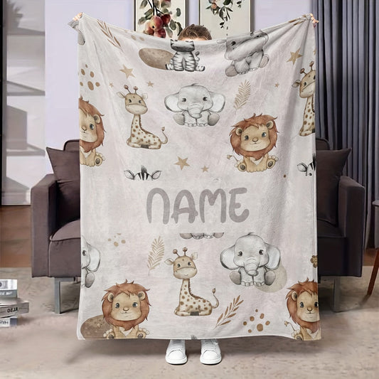 Customize your own adorable small animal series flannel blanket! This personalized holiday gift is perfect for the office, living room, or a cozy lunch break. Made of soft and warm material, it adds a touch of personality to any space.