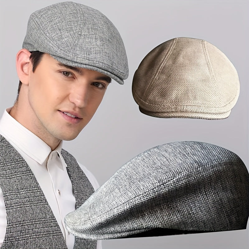 Stylish and Lightweight Cotton and Linen Beret Cap for Mature Adults, Perfect Gift Option