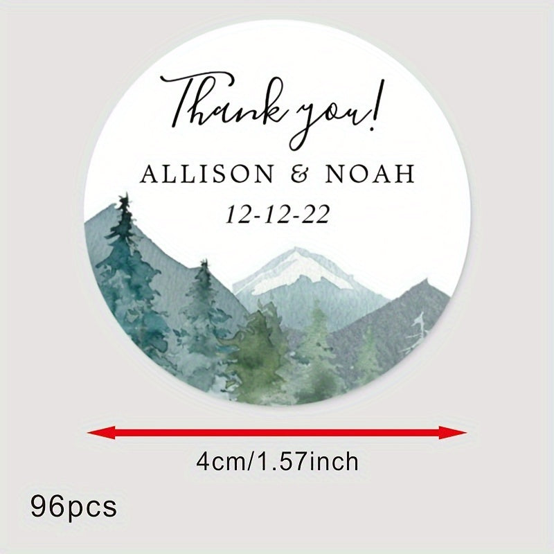 Personalized Round Labels for Bridal Showers - Custom Thank You Stickers with Name & Date, Matte Finish on Recyclable Paper