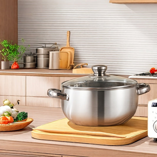 Six high-quality stainless steel stockpots, perfect for use with induction cookers, available in a variety of styles.