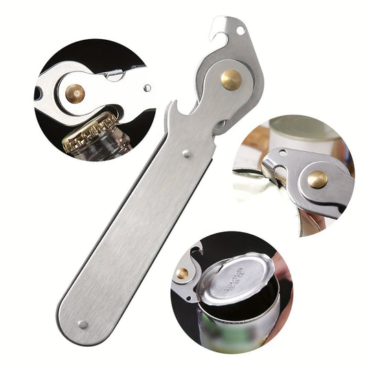 Stainless Steel Manual Can Opener, Fruit Jar, and Bottle Lid Twister - Perfect Thanksgiving/Christmas Present for a Labor-Saving Kitchen Helper.