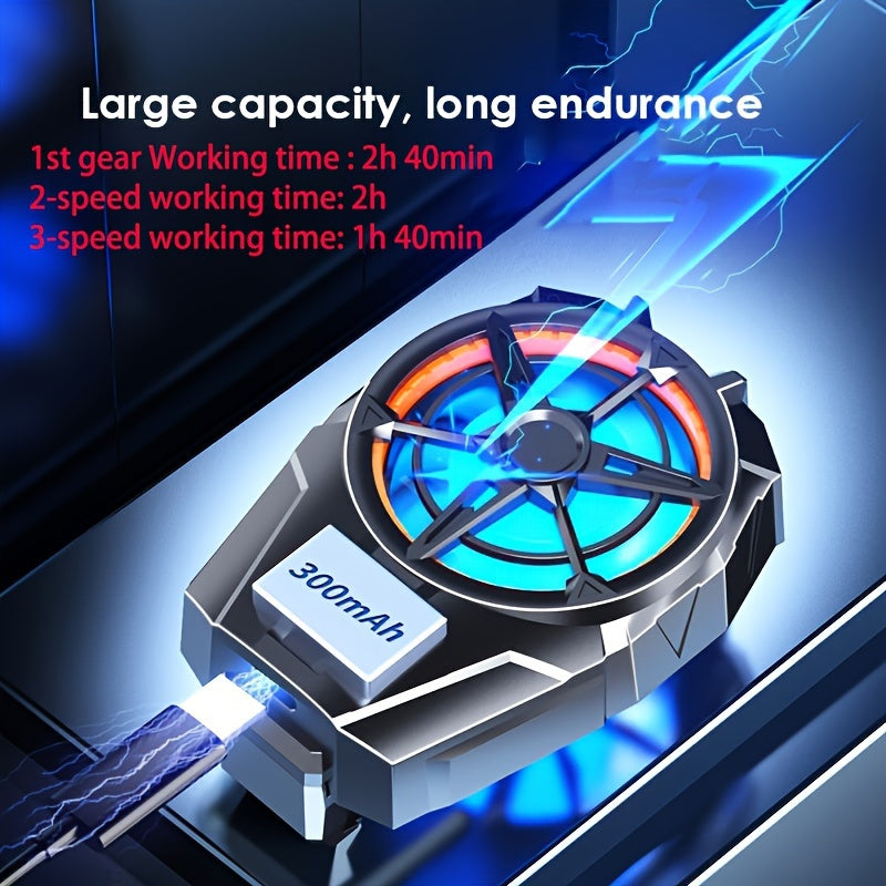 New X52 Cooling Fans for mobile phone with rechargeable battery, silent operation, three-speed adjustable gaming radiator.