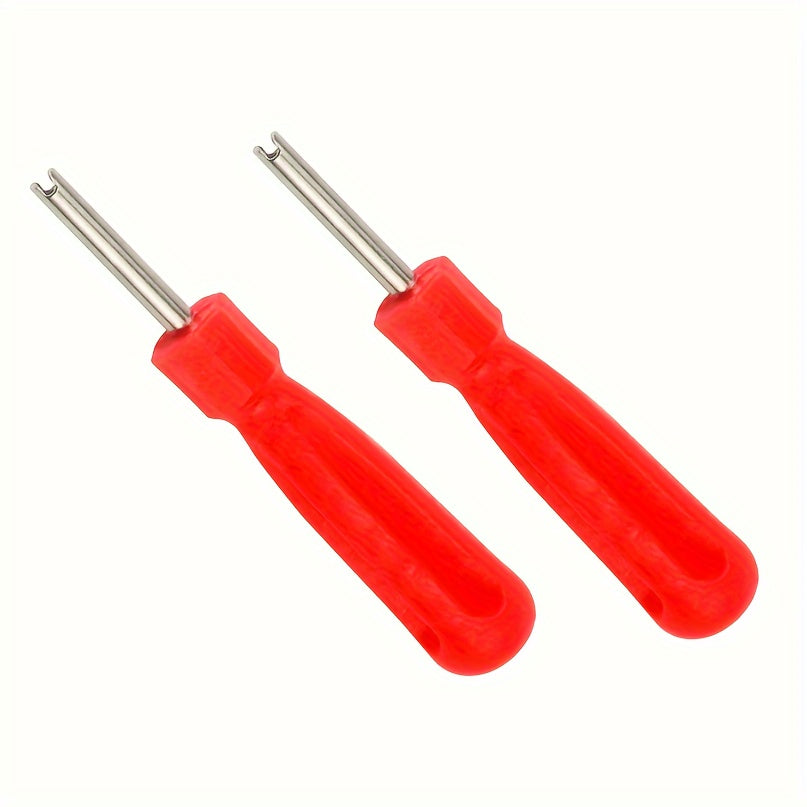 Metal Tire Valve Core Removal Tool for Cars and Bicycles - 2 Pieces, No Power Required