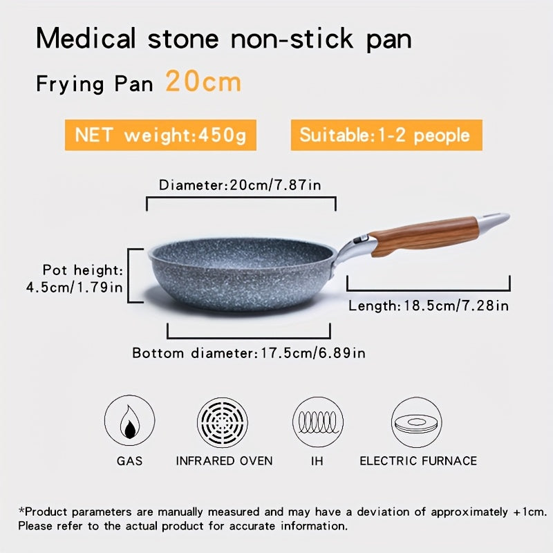 1-piece Cornstone flat bottom frying pan that is also a non-stick pan, milk pot, and soup pot. This home cookware is compatible with induction cookers.