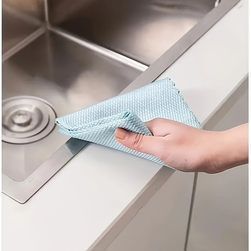 Fish Scale Glass Wiping Cloth - Pack of 5 or 10, Multipurpose Household Cleaning Cloth for Stains Removal, Dishwashing, and Window Wiping. No Trace Towel with Superior Cleaning Power - Essential Cleaning Supplies and Tool