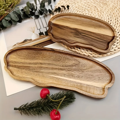 Polished wooden cheese tray for snacks, dinner, tea, and sushi - Ideal for serving various foods at family gatherings.