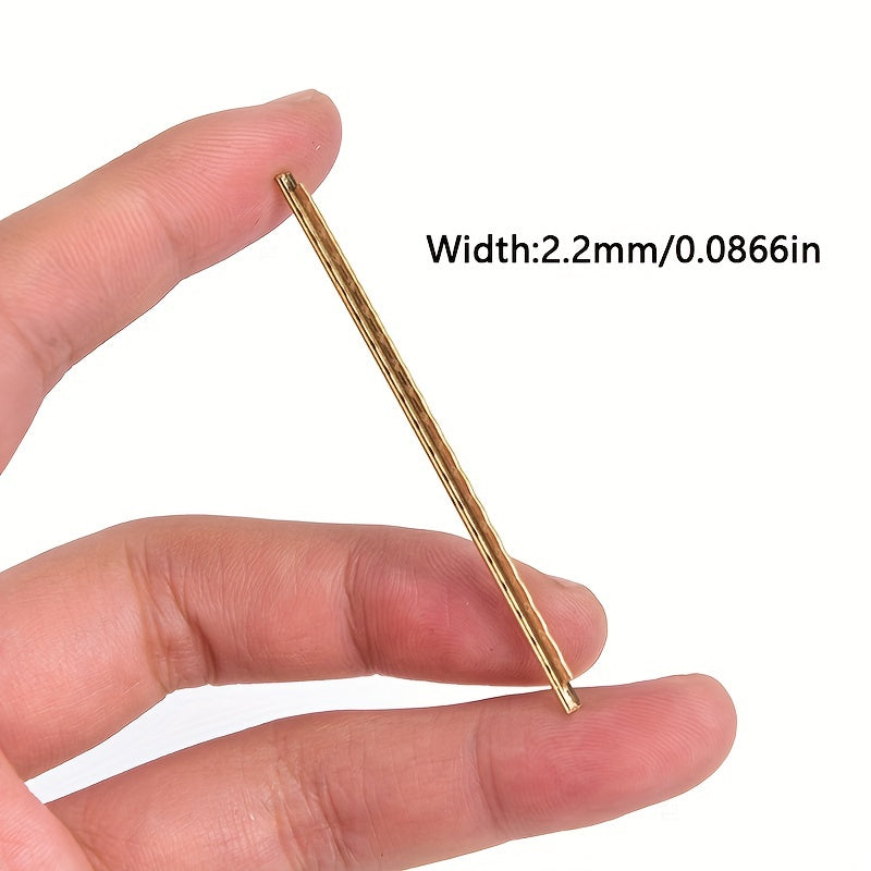 Brass fret wire set for acoustic & bass guitars, 19pcs with golden finish, 2.2mm width.