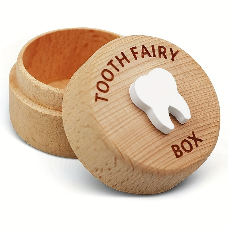 Wooden Tooth Fairy Box for collecting and storing baby teeth, or fetal hair.