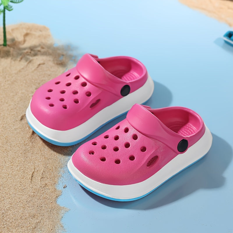 Breathable EVA clogs for boys & girls, casual slip-on shoes for toddlers to age 14, all-season lightweight footwear.