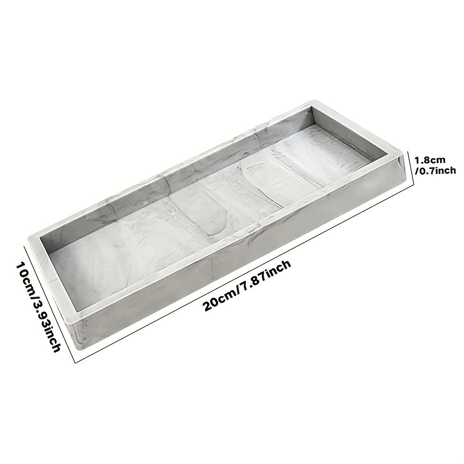 Single bathroom vanity silicone tray for counter, multi-functional organizer for sink, dresser, and home essentials.