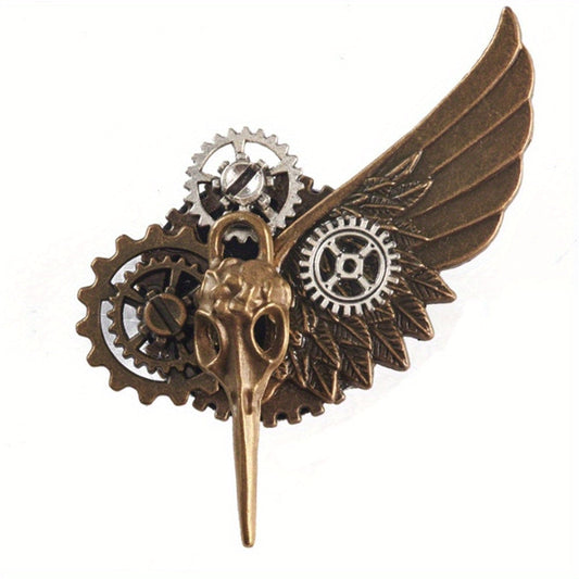 Christmas Jewelry Accessory - Plastic Lapel Pin with Gear Design for Clothing, Backpacks, Jackets, Vintage Steampunk Goth Brooch