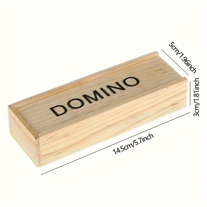 28pcs Premium Wooden Dominoes Set in Elegant Storage Box