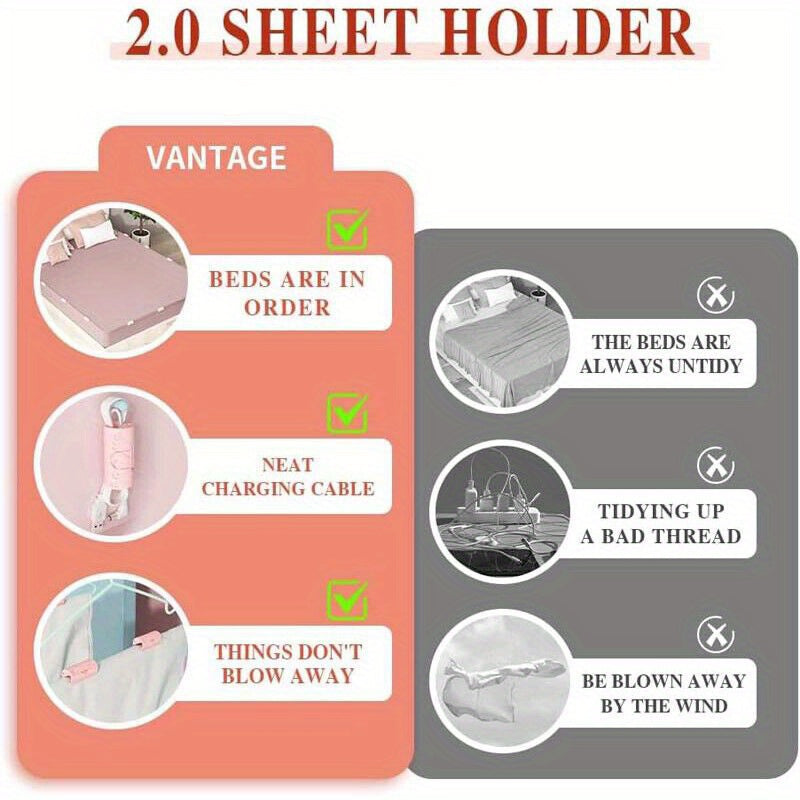 Set of 24 Reusable Bed Sheet Grippers - Keep Blankets and Duvet Covers Secure with Non-Slip Fasteners for a Restful Sleep