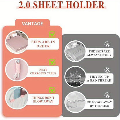 Set of 24 Reusable Bed Sheet Grippers - Keep Blankets and Duvet Covers Secure with Non-Slip Fasteners for a Restful Sleep