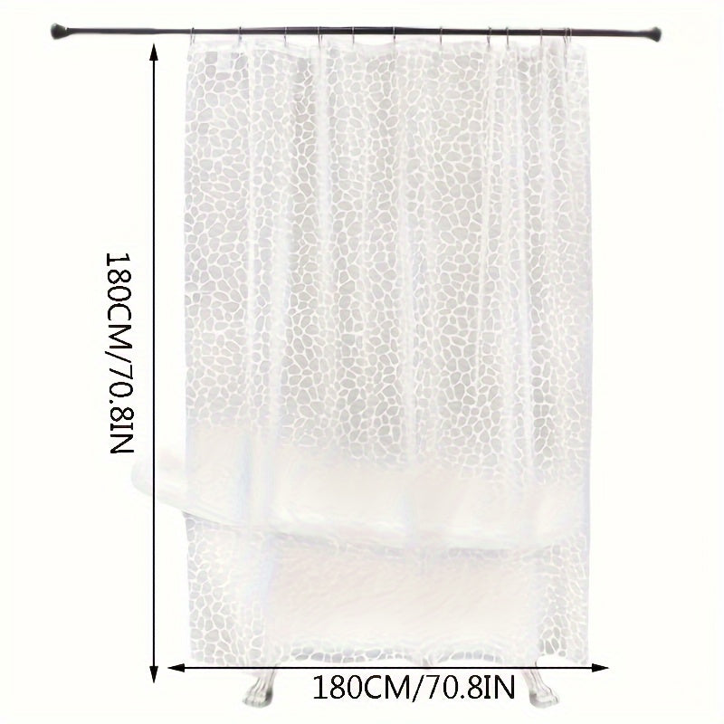 Stylish Pebble Pattern Waterproof Shower Curtain - Durable Vinyl, Easy to Clean, Available in 179.83cm x 179.83cm or 179.83cm x 78.7"