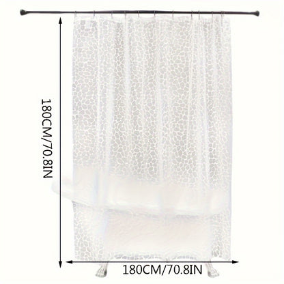 Stylish Pebble Pattern Waterproof Shower Curtain - Durable Vinyl, Easy to Clean, Available in 179.83cm x 179.83cm or 179.83cm x 78.7"