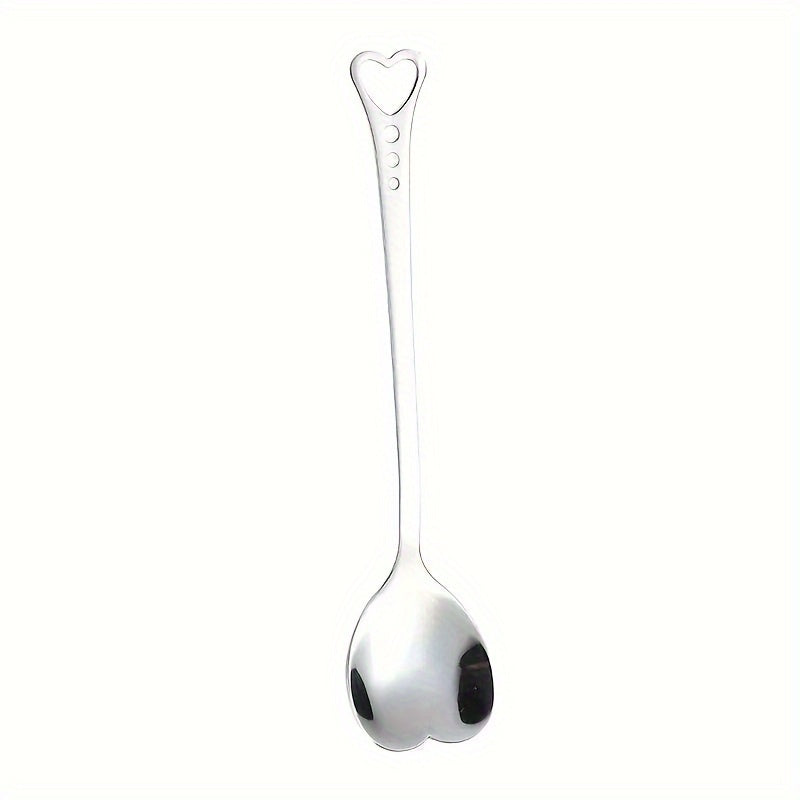 Stainless Steel Heart-Shaped Spoon - Great for Coffee, Desserts & Tea - Perfect Gift for Loved Ones