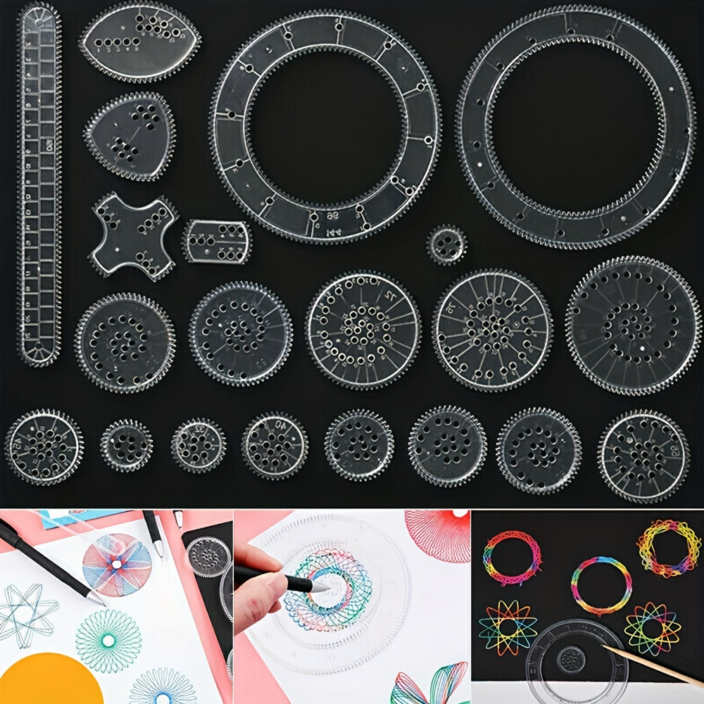 22 piece set of colorful scratch painting tools for fun puzzle and hand copy drawing.