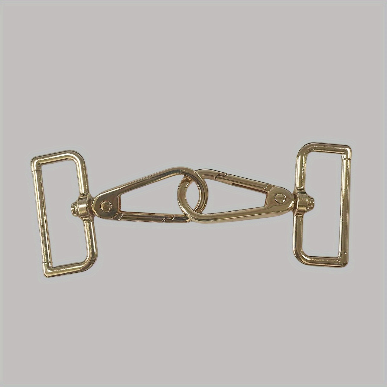 A set of 10 Gold-Tone Spring Hooks measuring 1.2" in length, featuring Thick Pads and 360° Rotation. Ideal for use with Handbag Straps and Jewelry Clasps.