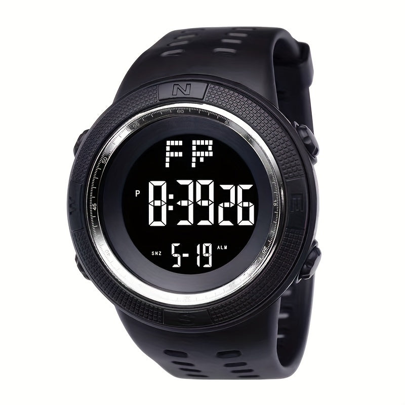 A versatile and stylish outdoor sports watch for men, featuring multiple functions and a luminous display.